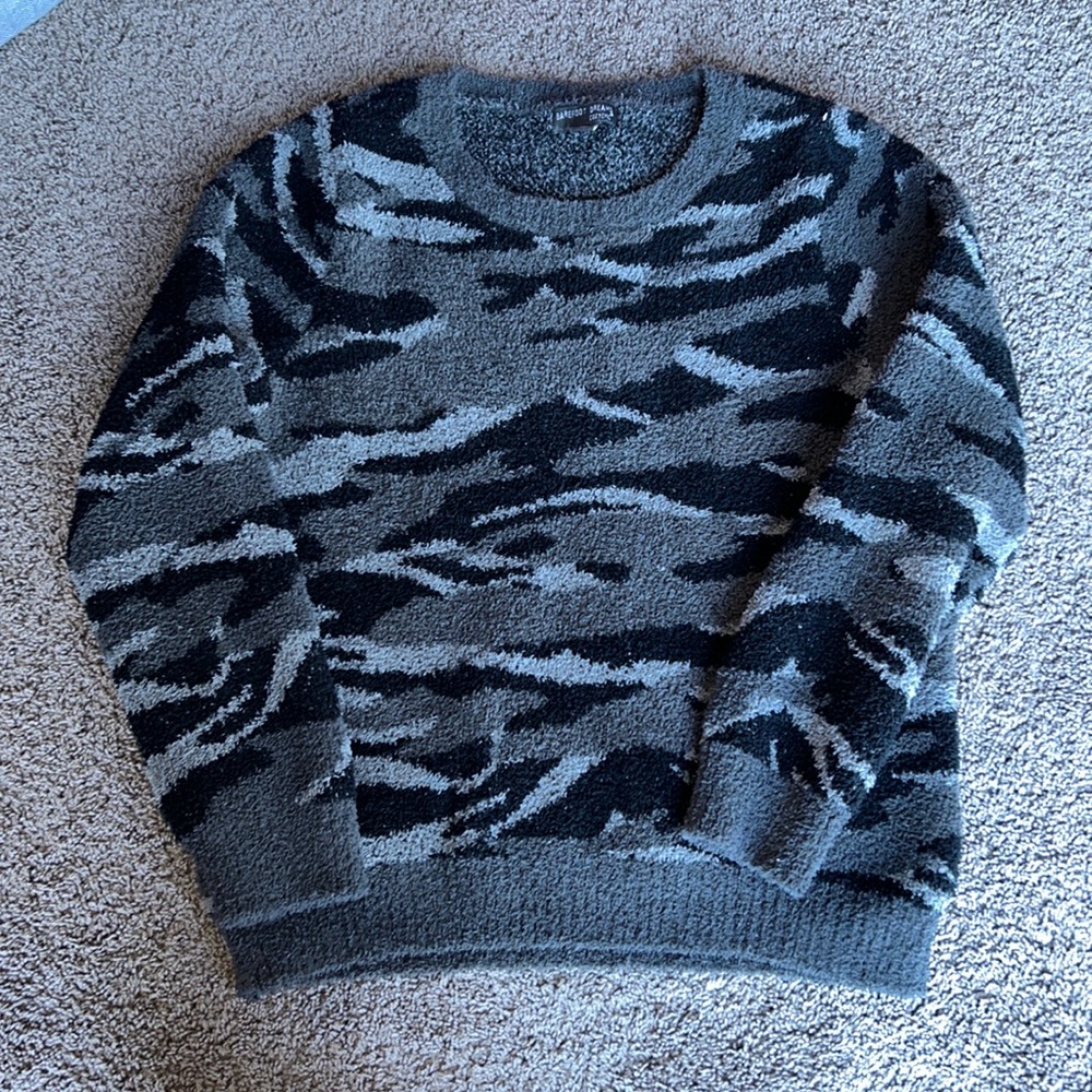 Barefoot dreams, camo, black, and white sweater